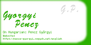 gyorgyi pencz business card
